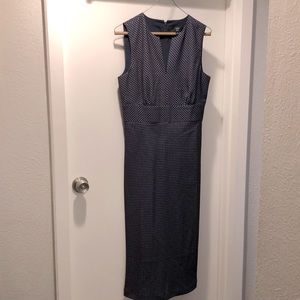 Blue geometric print summer J Crew dress